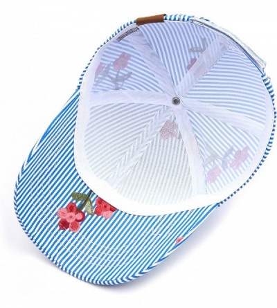 Baseball Caps Hatsandscarf Exclusives Oriental Flower Geometric Pattern Baseball Cap (BA-740-1) - Poplin-navy - CF18R2EMWSH $...