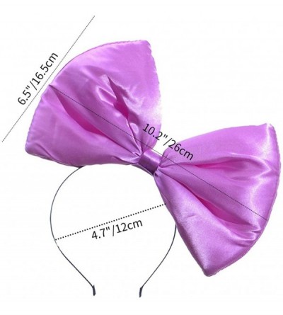 Headbands Women Huge Bow Headband Cute Bowknot Hair Hoop for Halloween Cosplay - Purple - C8186TZ876M $12.96