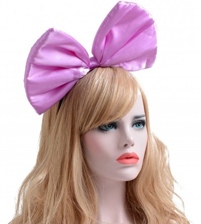 Headbands Women Huge Bow Headband Cute Bowknot Hair Hoop for Halloween Cosplay - Purple - C8186TZ876M $12.96