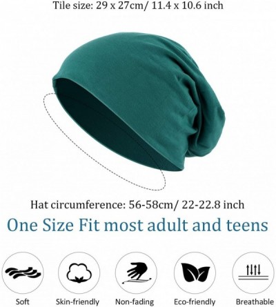 Skullies & Beanies Thin Knit Slouchy Cap Beanies Hat Hip-Hop Sleep Cap Dwarf Hat (Dark Green- Orange- Black- Beige- 4 Pieces)...