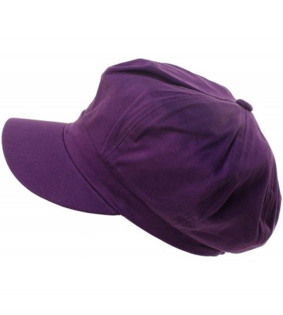 Newsboy Caps Summer 100% Cotton Plain Blank 8 Panel Newsboy Gatsby Apple Cabbie Cap Hat - Purple - CY11LUNMUM9 $11.25