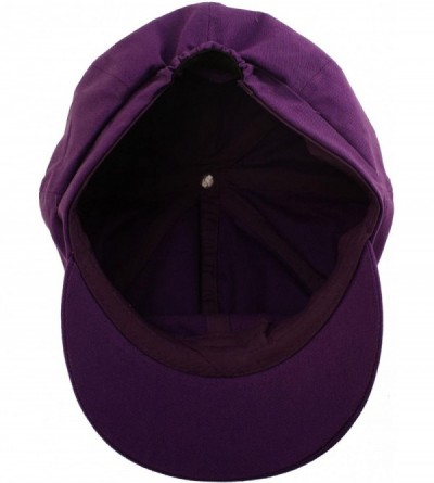 Newsboy Caps Summer 100% Cotton Plain Blank 8 Panel Newsboy Gatsby Apple Cabbie Cap Hat - Purple - CY11LUNMUM9 $11.25