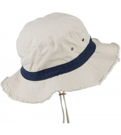 Sun Hats Big Size Cotton Twill Washed Bucket Hat - Putty Navy - CD11IH3JUQJ $22.47