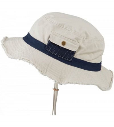 Sun Hats Big Size Cotton Twill Washed Bucket Hat - Putty Navy - CD11IH3JUQJ $22.47