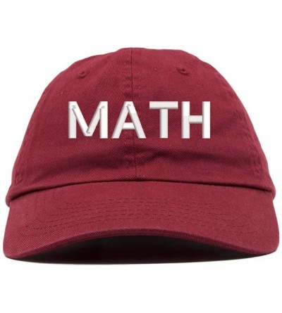 Baseball Caps Math Make America Think Harder Embroidered Low Profile Soft Crown Unisex Baseball Dad Hat - Maroon - CN193463A0...