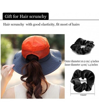 Sun Hats Sun Hats for Women and Hair Scrunchies-Women's Cap with[Outdoor Summer][Sun UV Protection][Ponytail Hole] - CZ18SGLO...