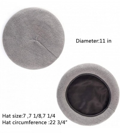 Berets British Military Berets for Men - Women Warm Knit Beret Hat Spring Hat Soft - Grey (With Satin Lining) - CD18QCE5C65 $...