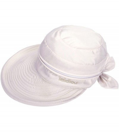 Sun Hats Women's 2 in 1 Cotton UV Protection Wide Brim Sun Visor Summer Hat - Beige - CX17X3HMSCD $14.49