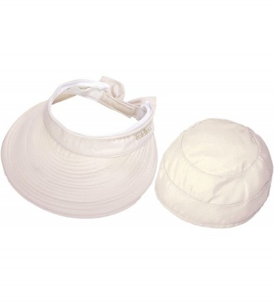 Sun Hats Women's 2 in 1 Cotton UV Protection Wide Brim Sun Visor Summer Hat - Beige - CX17X3HMSCD $14.49