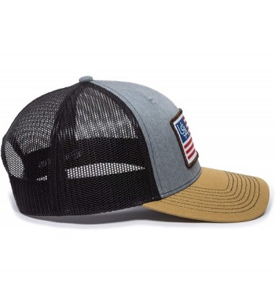 Baseball Caps American Flag USA Scout Patch Mesh Back Trucker Hat - Adjustable Snapback Baseball Cap for Men & Women - CT18AE...