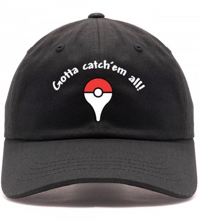 Baseball Caps Pikachu Pokeball Embroidered Cotton Low Profile Unstructured Dad Hat - Black Gps - C812JEAR57D $18.53