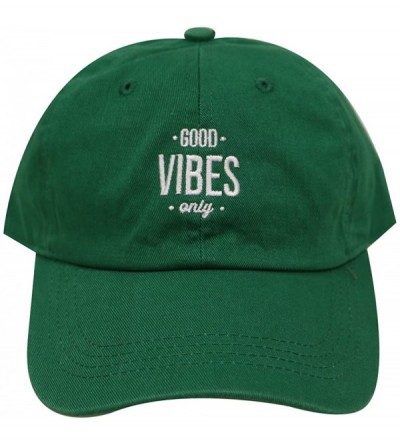 Baseball Caps Good Vibes Only Cotton Baseball Caps - Kelly Green - CT184AO6IY3 $13.05