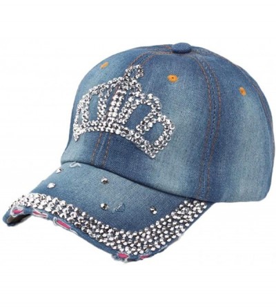 Baseball Caps Full Diamond Crown Flat Snapback Hat Hip-Hop Baseball Cap for Girls Womens - CY12G5OY6X3 $7.14