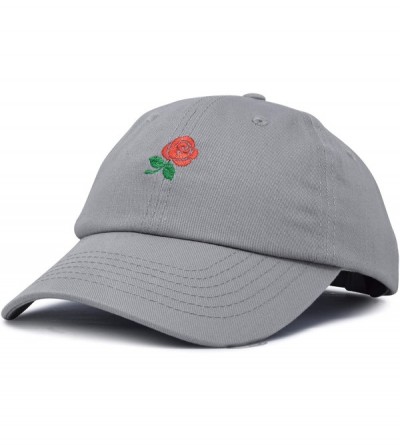 Baseball Caps Women's Rose Baseball Cap Flower Hat - Gray - C2180YWCKTS $14.76