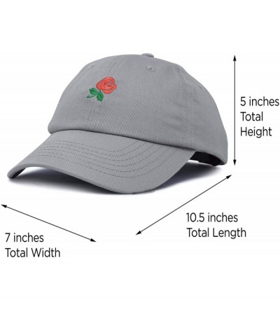 Baseball Caps Women's Rose Baseball Cap Flower Hat - Gray - C2180YWCKTS $14.76