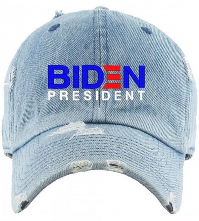 Baseball Caps President Election Embroidered Adjustable Distressed - Light Denim - CD1985ZUK4W $18.56