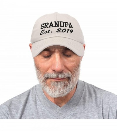 Baseball Caps New Grandpa Hat Est 2019 2020 Fun Gift Embroidered Dad Hat Cotton Cap - Beige - C218RZDEZEE $17.06