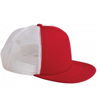 Baseball Caps 5-Panel Foam Front Trucker Cap (BX030) - Red/White - CD11UCUBFRH $9.02