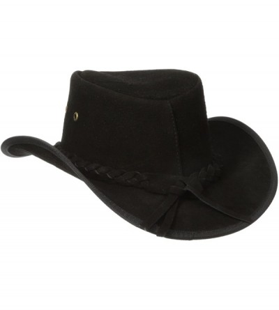 Cowboy Hats Rainproof Leather Outback Hat - Black - CL11M2PNHQH $49.55