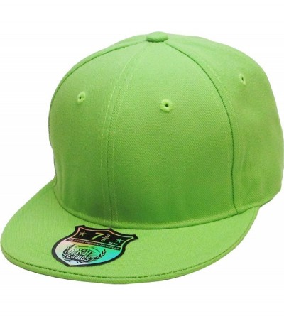 Baseball Caps The Real Original Fitted Flat-Bill Hats True-Fit - 17. Lime - CC11JEIB2FN $13.80