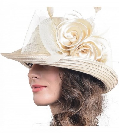 Bucket Hats Church Kentucky Derby Dress Hats for Women - S608-3d-ch - CJ17WZ9ZUD2 $23.52