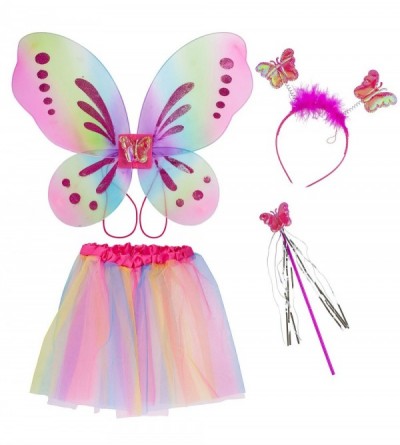 Headbands Pastel Fairy Skirt Butterfly Wing Fashion Headband Cosplay Party Costume Set (3pcs) - CN18GK6TOTQ $12.23