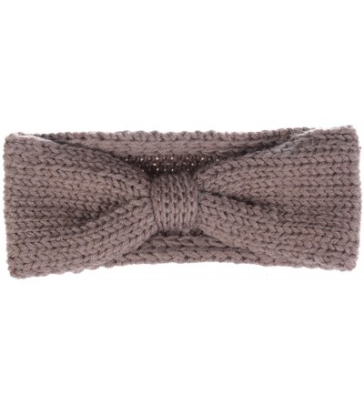 Cold Weather Headbands Womens Winter Chic Turban Bowknot/Floral Crochet Knit Headband Ear Warmer - Knit Bowknot Beige - C718A...