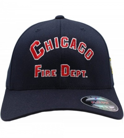 Baseball Caps Chicago Fire Department Arched Logo Cap Navy Flexfit - CC11GRSK7QN $25.49