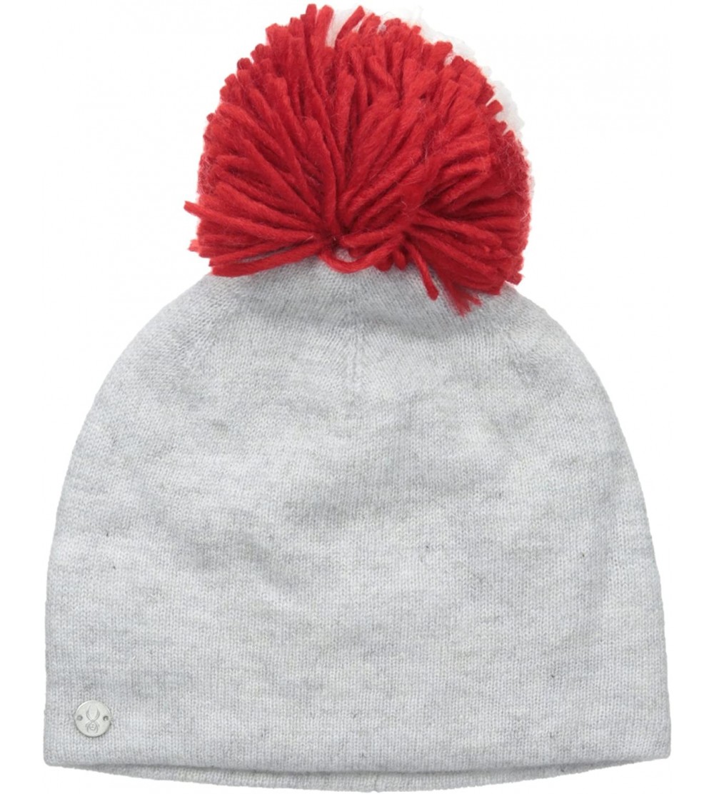 Skullies & Beanies Women's Reversible Pom Hat with Snap Off Pom - Cirrus Heather/Ivory/Vampire Pom - CG1227O951N $36.14