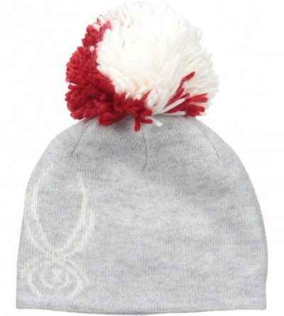 Skullies & Beanies Women's Reversible Pom Hat with Snap Off Pom - Cirrus Heather/Ivory/Vampire Pom - CG1227O951N $36.14
