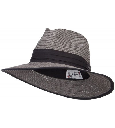 Fedoras Trimmed Straw Panama Hat - Grey OSFM - CT124YHC53L $16.78