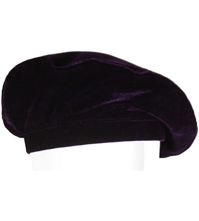 Berets Women Velvet Beanie Beret Cap Vintage Casual Military French Fashion Flat Hat - Purple - CN1890GE7OD $20.10