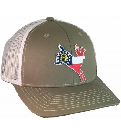 Baseball Caps GA Whitetail - Adjustable Cap - Tan/White - CG18I6T2G4Y $24.17