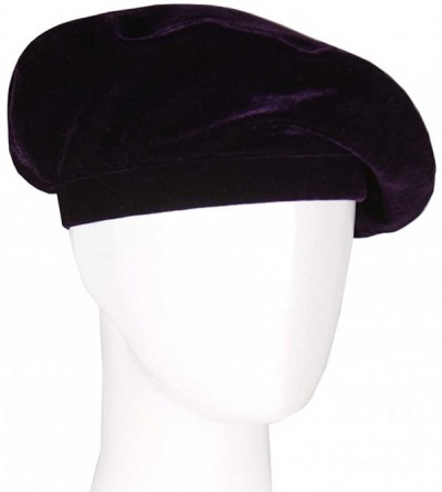 Berets Women Velvet Beanie Beret Cap Vintage Casual Military French Fashion Flat Hat - Purple - CN1890GE7OD $20.10