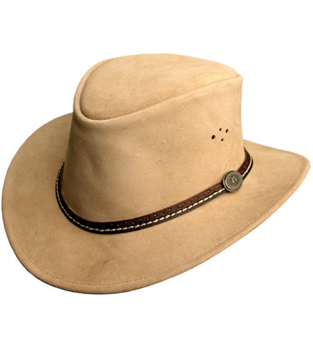 Cowboy Hats Traders Suede Leather Hat New Mainlander 5H23 - Tan - CI114OB1CI7 $52.58