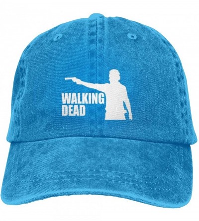 Baseball Caps The Walking Dead Men's&Women Unisex Distressed Caps with Adjustable Strap - Blue - CB18R304XL5 $9.72