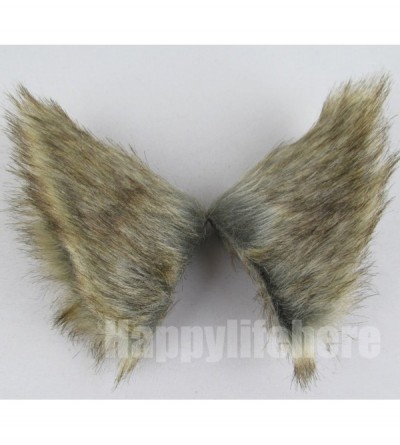 Headbands Long Fur Cat Ears and Cat Tail Set Halloween Party Kitty Cosplay Costume Kits (Brown mixed Gray) - C812GZVFC9D $17.02