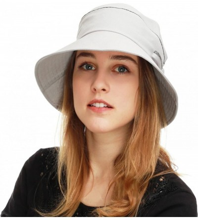 Sun Hats Light Weight Packable Women's Wide Brim Sun Bucket Hat - Perrine-grey - CH18GQS5KHD $13.25
