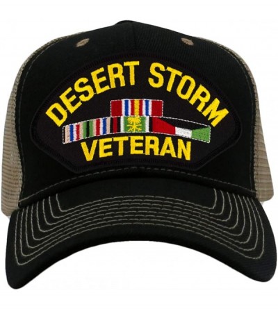 Baseball Caps Desert Storm Veteran Hat/Ballcap Adjustable One Size Fits Most - Mesh-back Black & Tan - CM18RDECX8Q $26.53