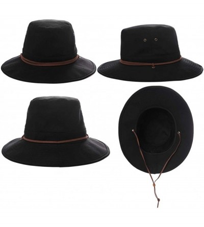 Sun Hats FANCET Bucket Hat for Women Foldable Sun UV SPF Cotton Hunting Fishing - 00706_black - CD18RUXZ85L $15.13
