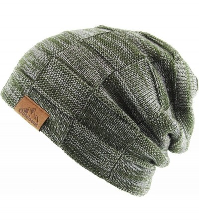 Skullies & Beanies Super Warm Slouchy Fleeced Long Beanie Warm Fur Lined Winter Knit Hat Thick Skull Cap - CM18GL703MC $13.54