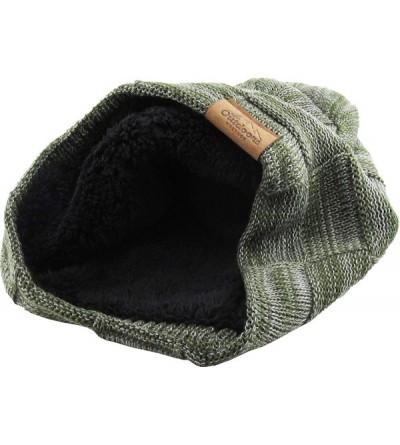 Skullies & Beanies Super Warm Slouchy Fleeced Long Beanie Warm Fur Lined Winter Knit Hat Thick Skull Cap - CM18GL703MC $13.54
