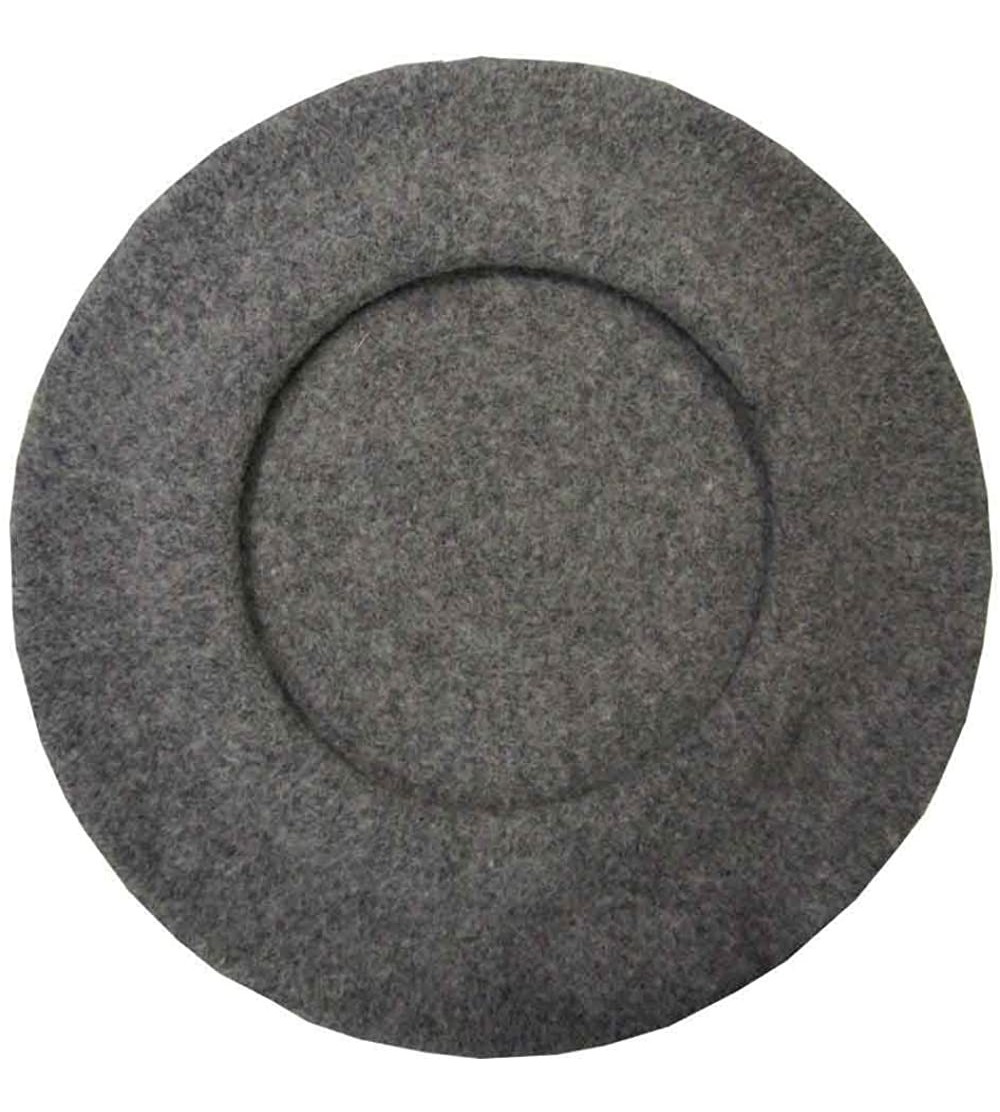 Berets Traditional French Wool Beret - Grey Mix - C5117N5ITJ1 $18.34