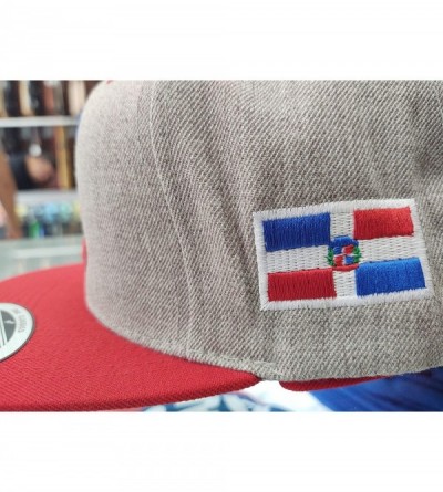 Baseball Caps Dominican Republic Shield Snapback Cap - Heater Gray/Red - C812BBYRT1D $22.48