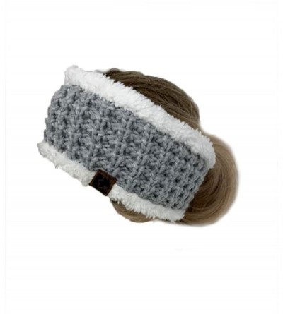 Skullies & Beanies Winter Beanie Headwrap Hat Cap Fashion Stretch Knit Fuzzy Polar Fleece Lined Ear Warmer Headband - Grey - ...