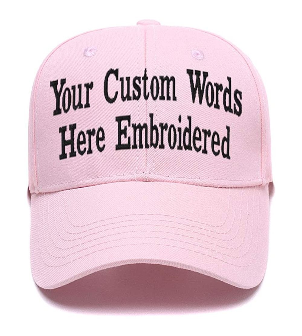 Baseball Caps Custom Embroidered Baseball Hat Personalized Adjustable Cowboy Cap Add Your Text - Pink1 - CC18HTMOHQ5 $14.84
