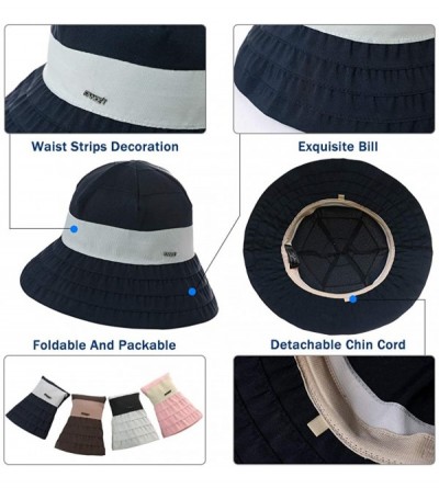 Bucket Hats Womens Floppy SPU 50 Outdoor Bucket Sun Hat Packable Chin Cord Fishing Travel Cap Summer Beach 55-57CM - CM18SXWY...