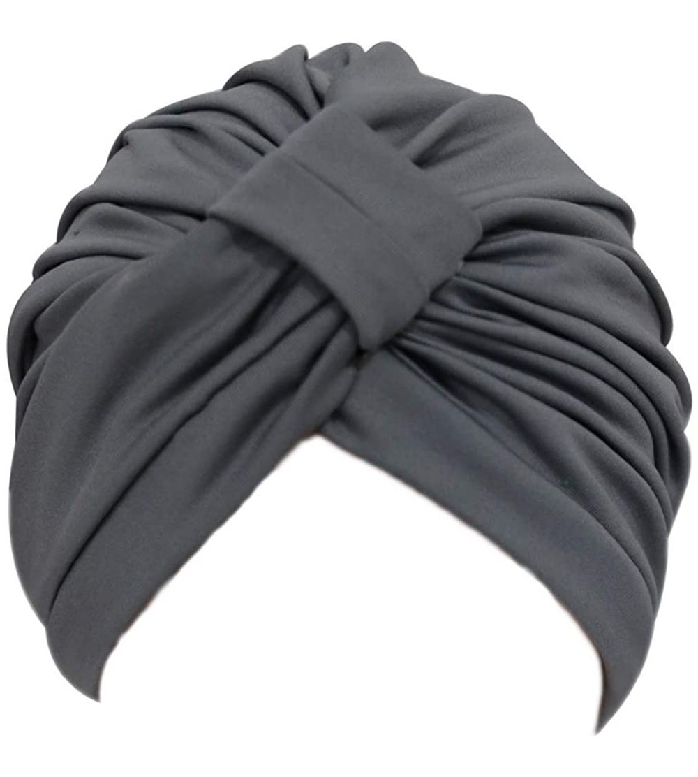 Skullies & Beanies Women's Chemo Pre Tied Cap Hair Wrap Cover Up 2 Pack - Gray - CF18ECCRM04 $9.20