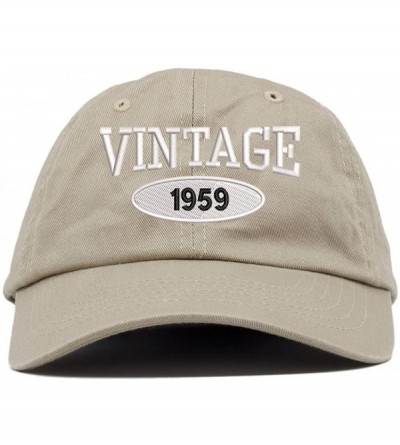 Baseball Caps Vintage 1959 61st Birthday Embroidered Relaxed Fitting Dad Cap - Vc300_khaki - CD18QEONHQ7 $19.08