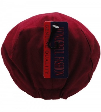 Newsboy Caps Men's Cotton Front Button Flat Cap Ivy Gatsby Newsboy Hunting Hat - Red - CM186CC2G0R $11.98